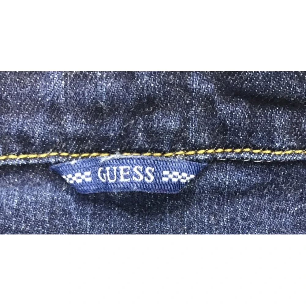 Guess Jean Jacket Youth Size 14  Medium Washed Blue With Rhinestone NWT